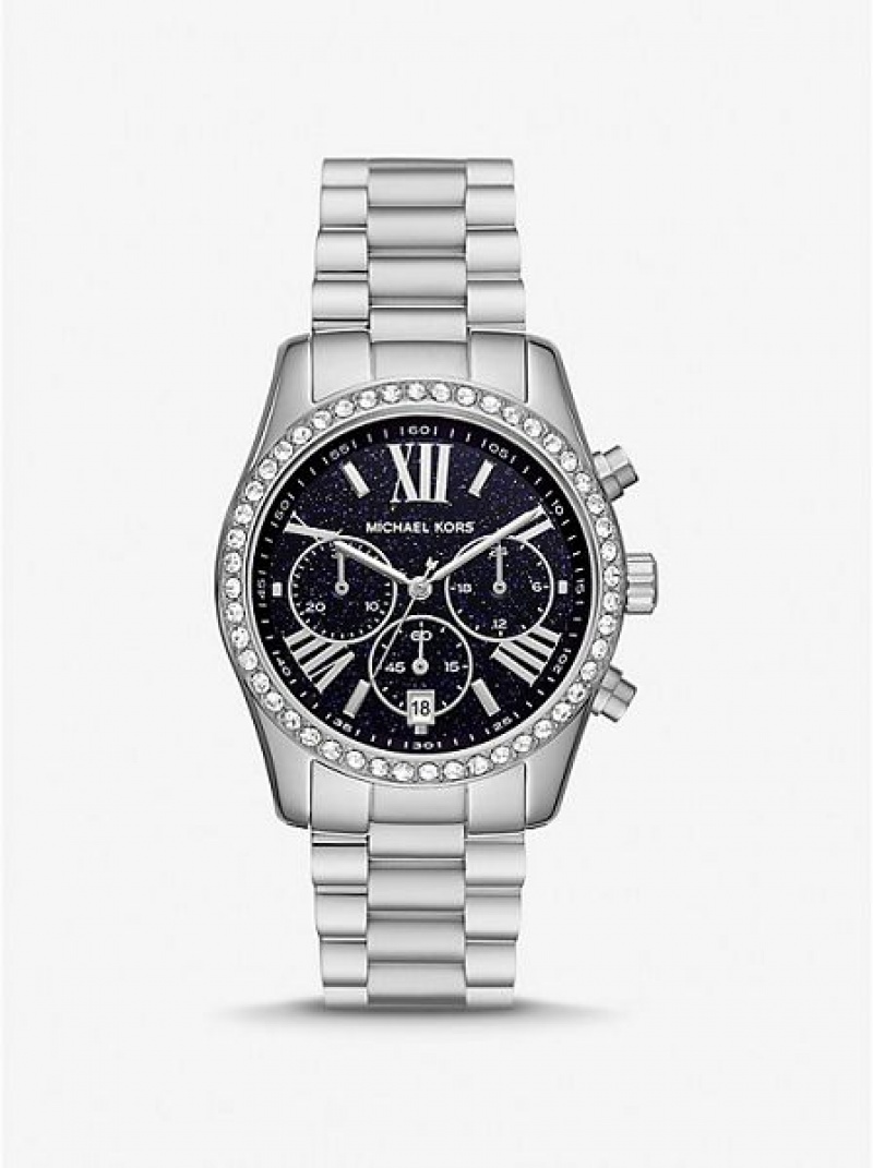 Montre Michael Kors Lexington Pave Femme Argent | 730156-BCZ