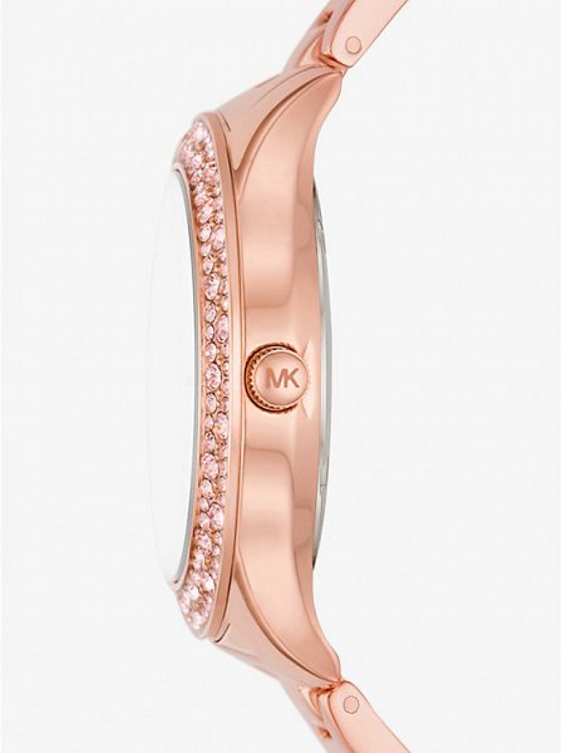 Montre Michael Kors Liliane Pave Femme Rose Doré | 835071-QVO