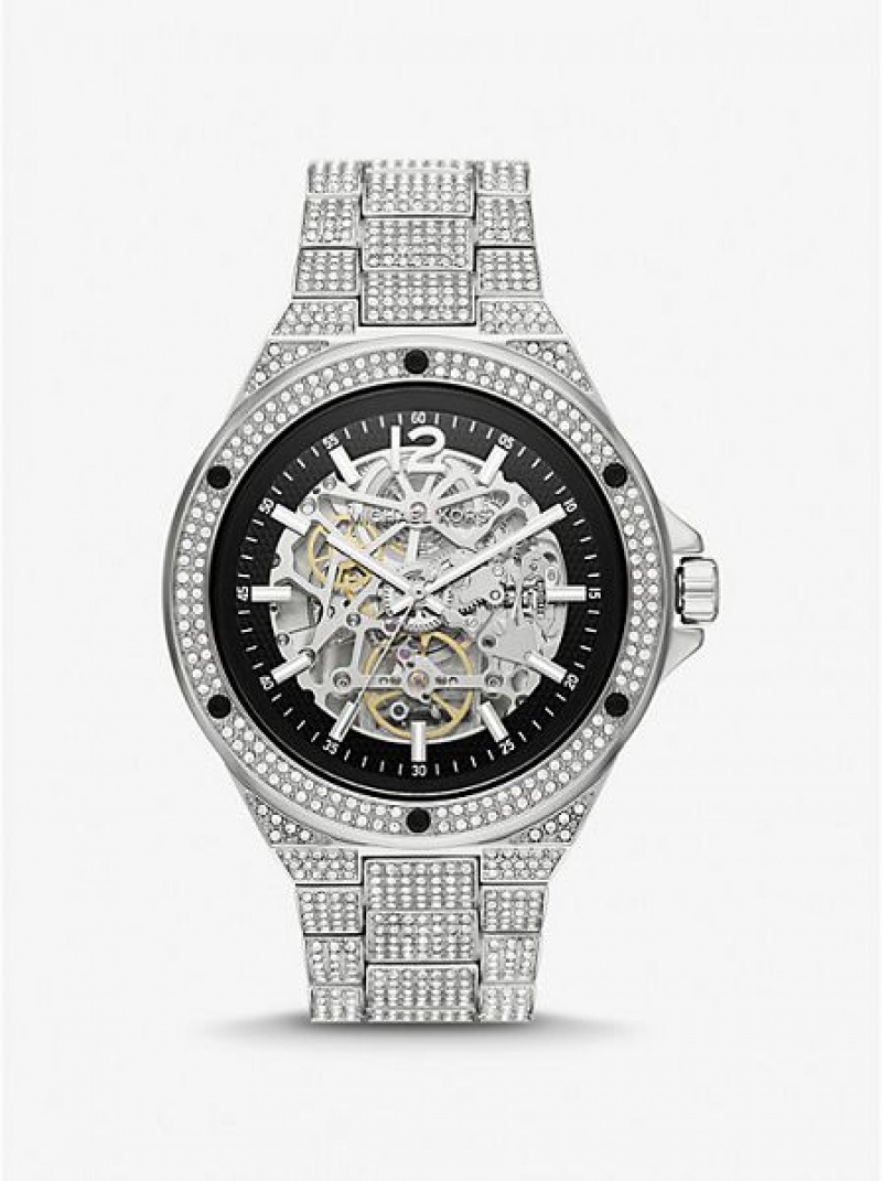 Montre Michael Kors Limited-edition Oversized Lennox Pave Homme Argent | 451923-PLM