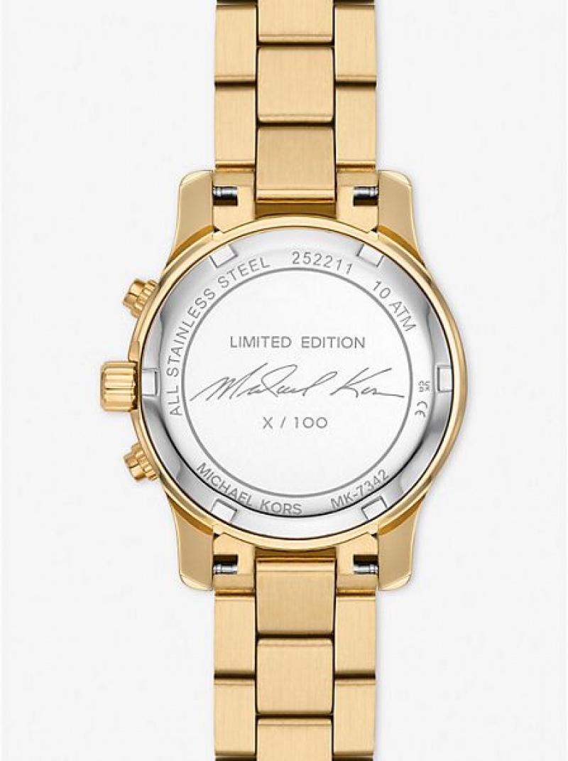 Montre Michael Kors Limited-edition Runway 18k Stainless Steel Wrap Femme Doré | 069352-GTJ