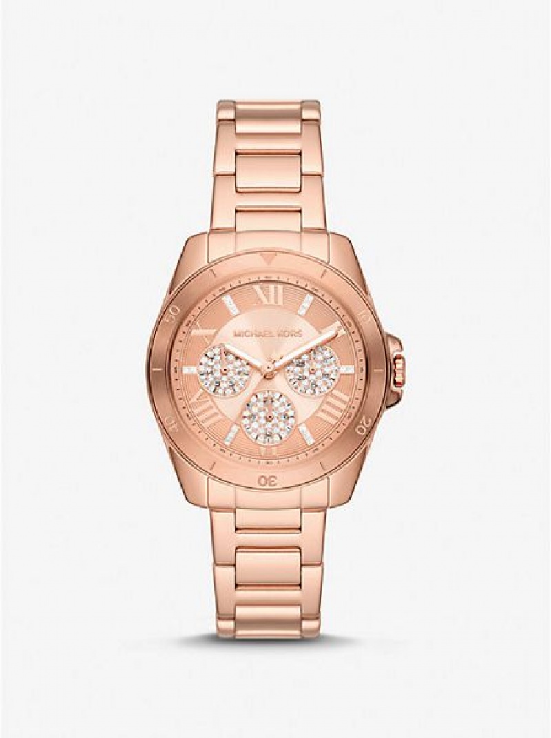 Montre Michael Kors Mini Alek Pave Femme Rose Doré | 938716-EFA