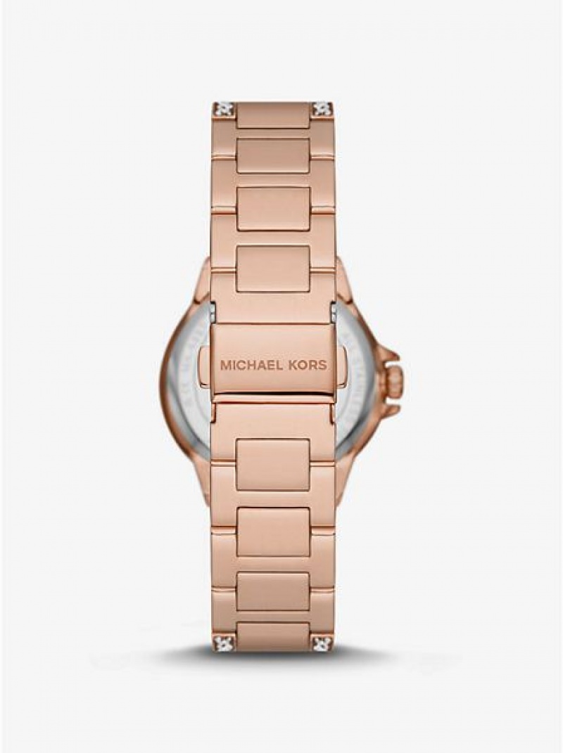 Montre Michael Kors Mini Camille Pave Femme Rose Doré | 780239-TVH