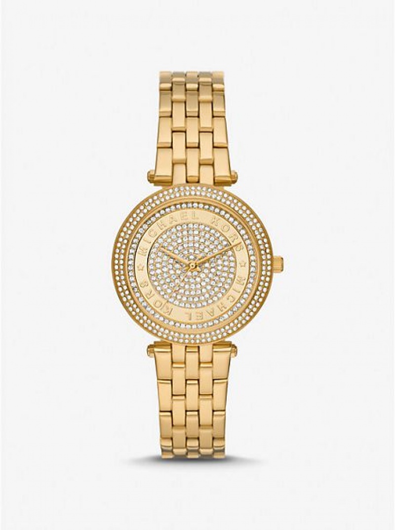 Montre Michael Kors Mini Darci Pave Femme Doré | 893471-XLI