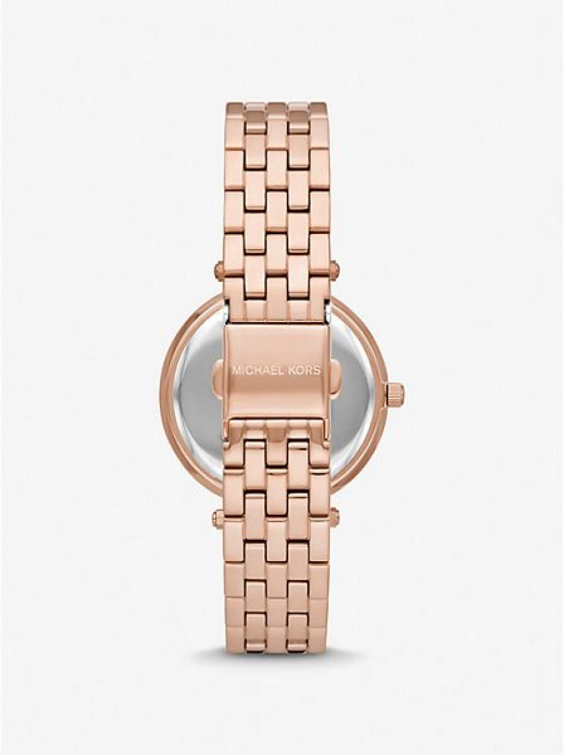 Montre Michael Kors Mini Darci Pave Femme Rose Doré | 690147-HCN