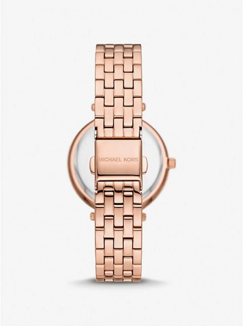 Montre Michael Kors Mini Darci Pave Femme Rose Doré | 583179-AZX