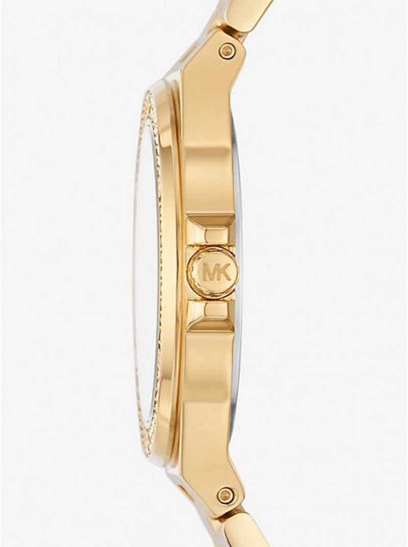 Montre Michael Kors Mini Lennox Pave Femme Doré | 832051-LRU