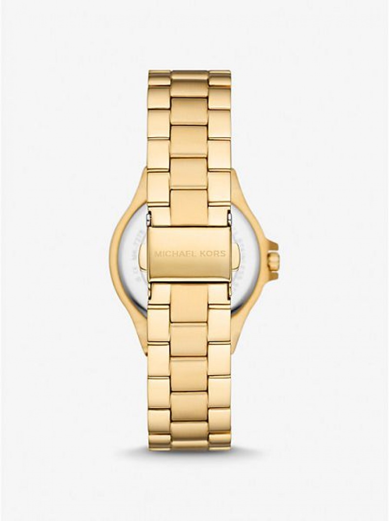 Montre Michael Kors Mini Lennox Pave Femme Doré | 832051-LRU