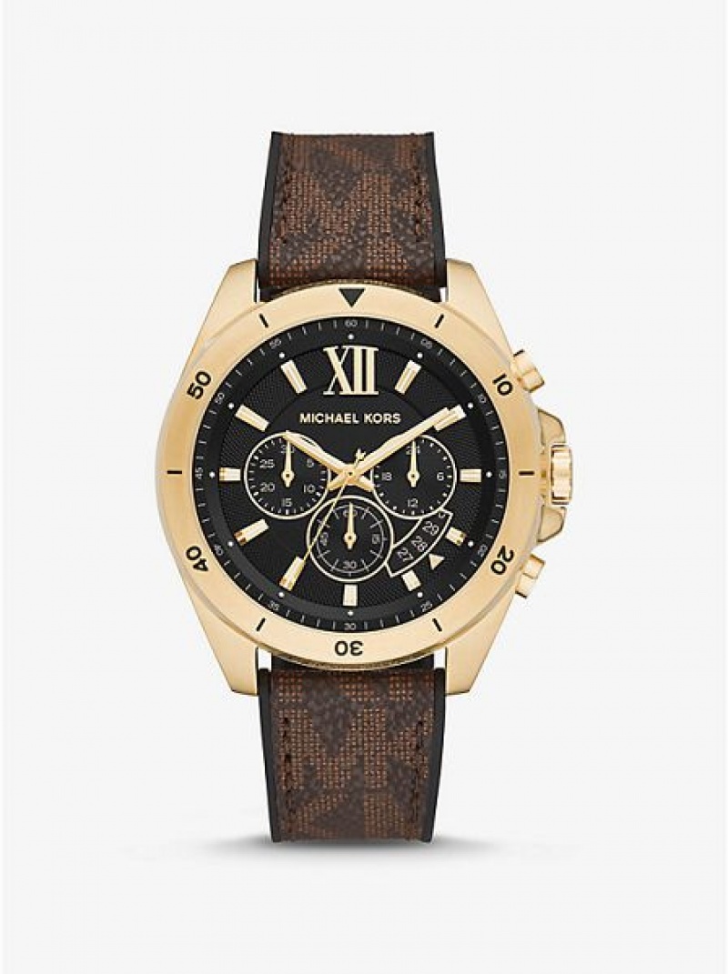 Montre Michael Kors Oversized Brecken Logo Homme Doré | 549280-WOU