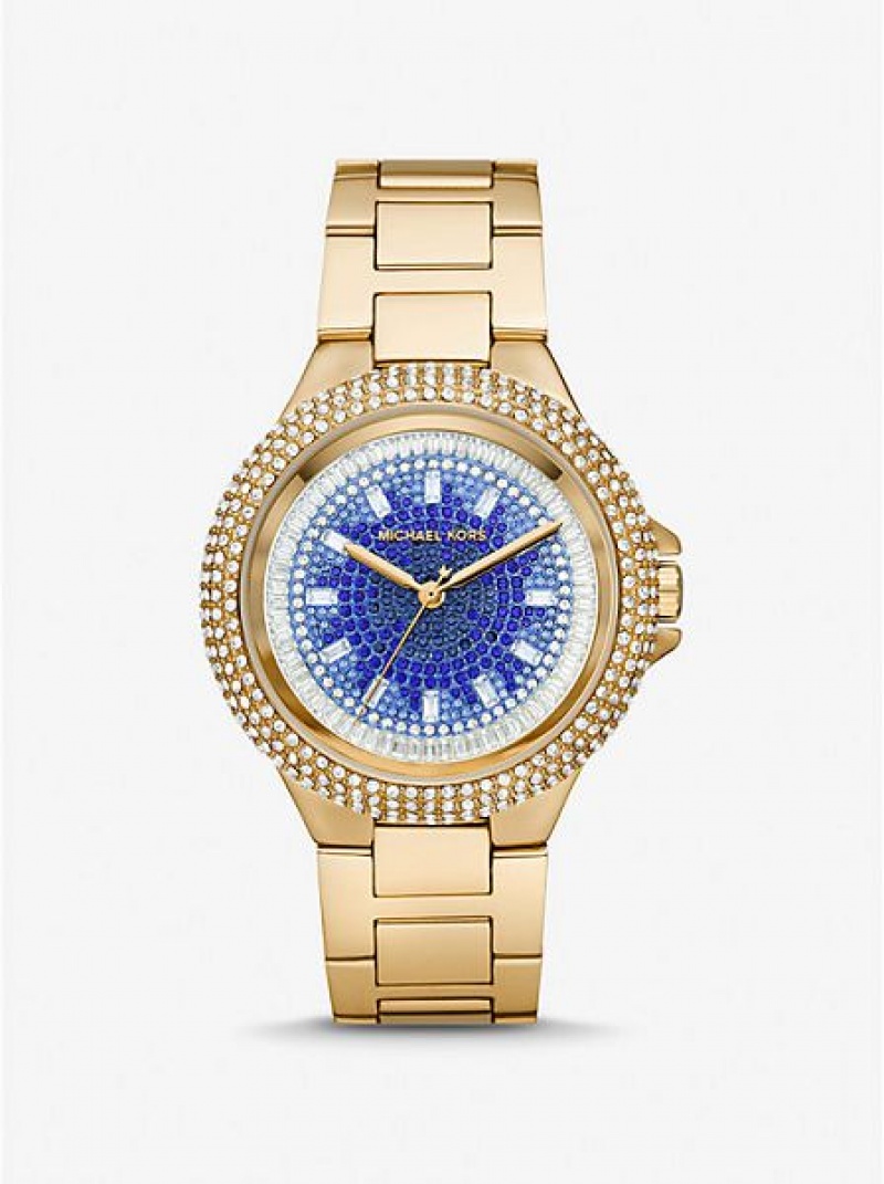 Montre Michael Kors Oversized Camille Ombre Pave Femme Doré | 354612-YCT