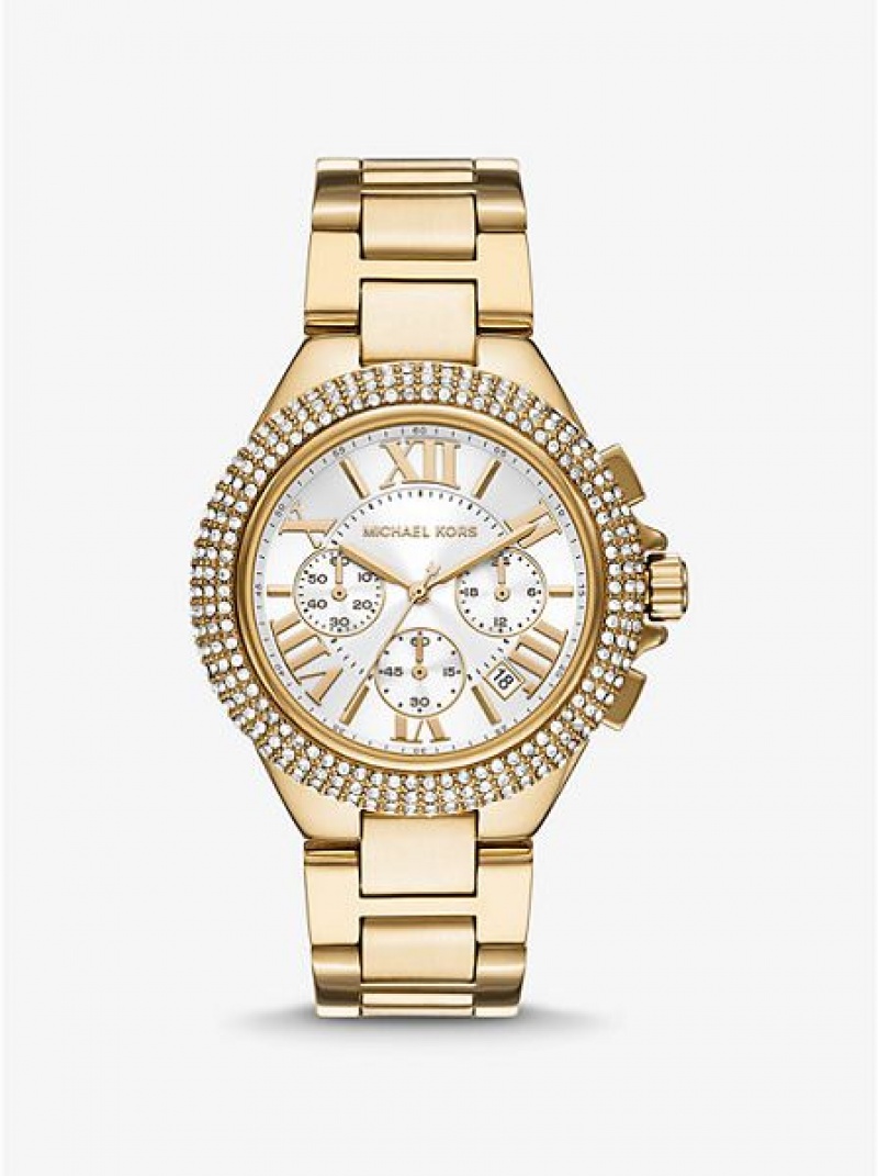 Montre Michael Kors Oversized Camille Pave Femme Doré | 536219-PDV