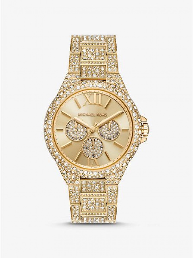 Montre Michael Kors Oversized Camille Pave Femme Doré | 607395-PSF