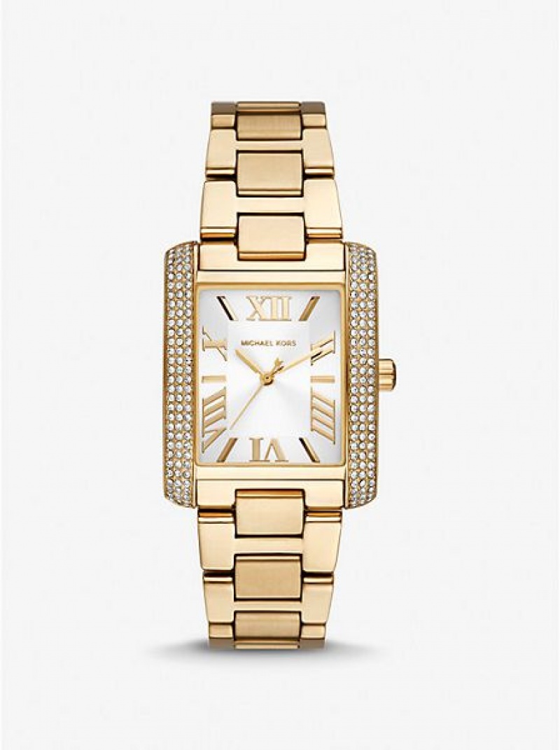 Montre Michael Kors Oversized Emery Pave Femme Doré | 784562-SID