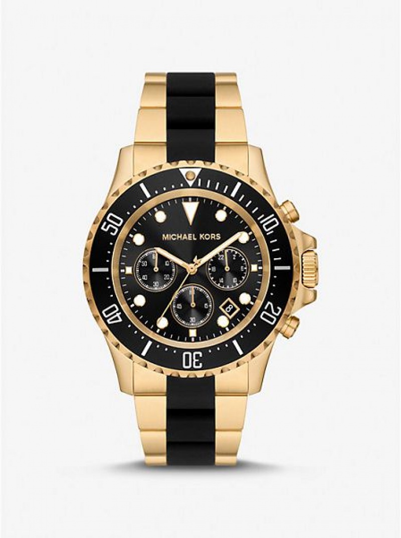 Montre Michael Kors Oversized Everest And Silicone Homme Doré | 162908-ZHY