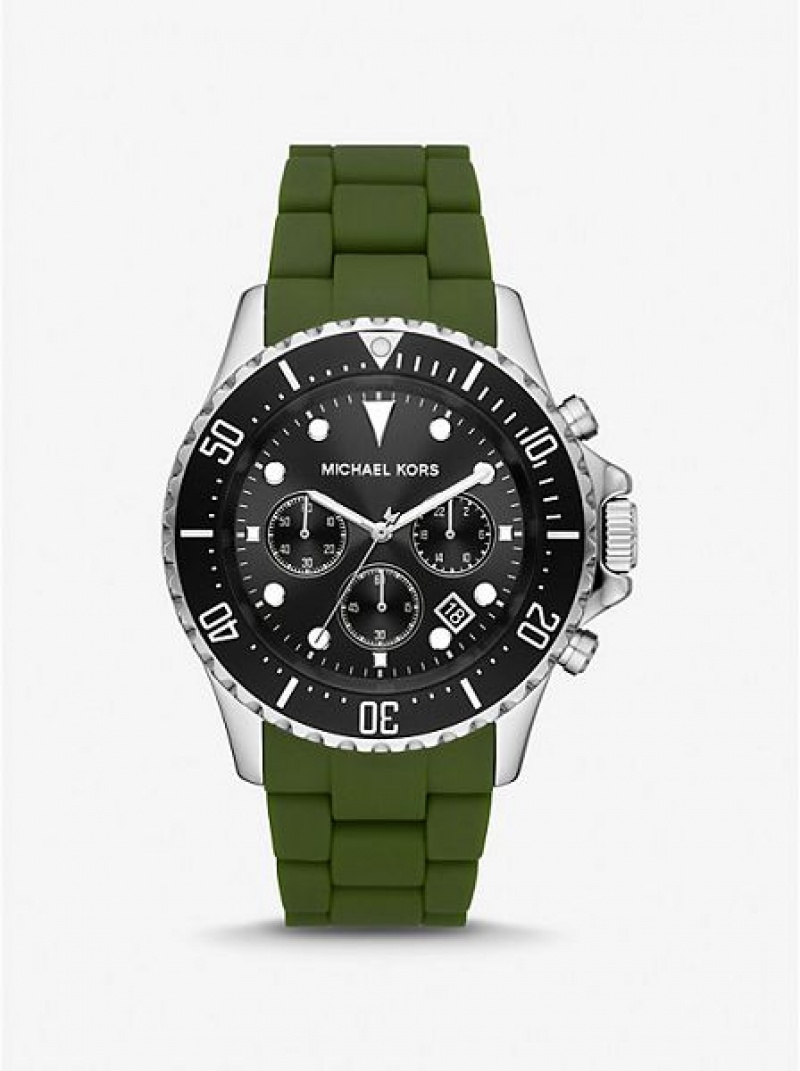 Montre Michael Kors Oversized Everest And Silicone Homme Argent | 613928-JVG