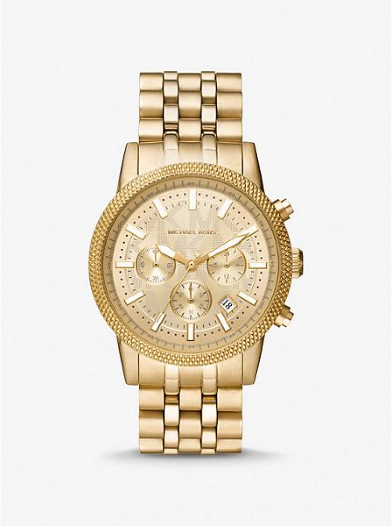 Montre Michael Kors Oversized Hutton Homme Doré | 590812-ODT