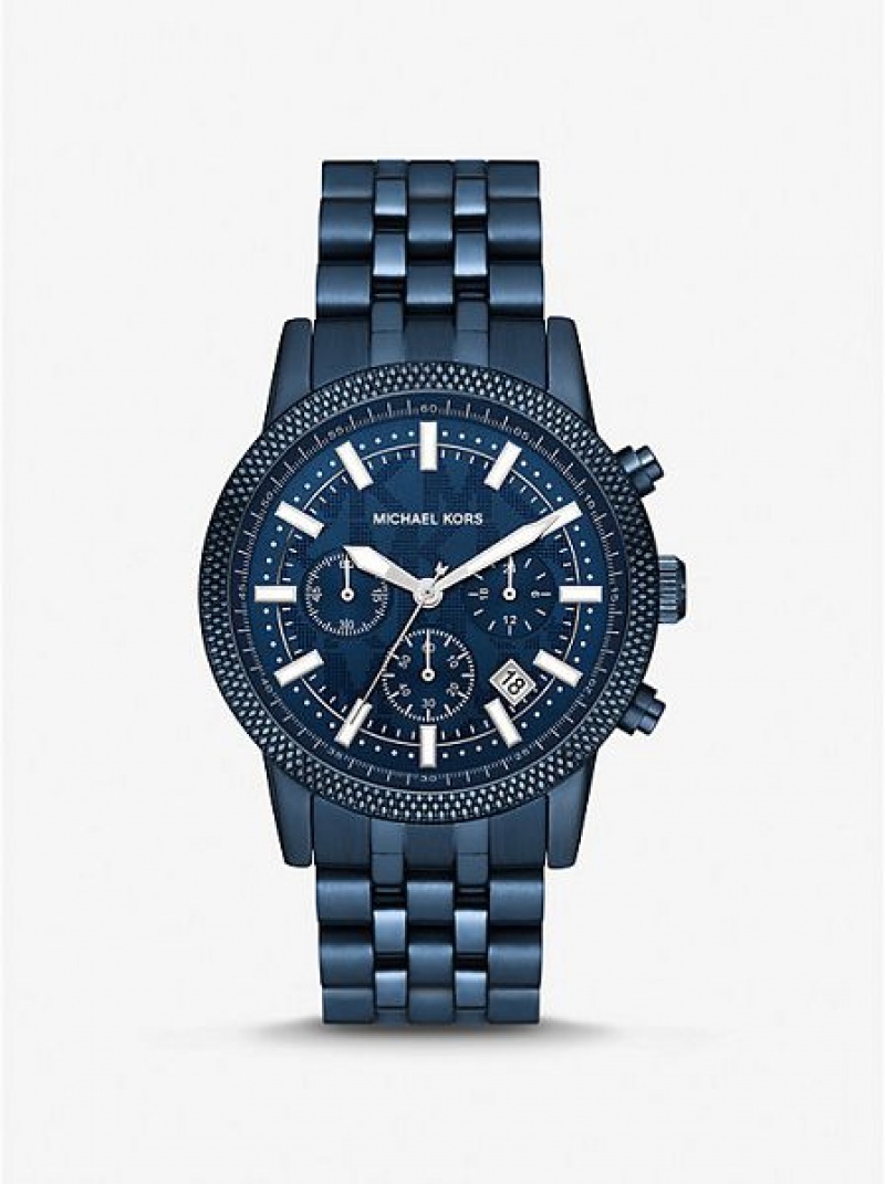 Montre Michael Kors Oversized Hutton Navy-tone Femme Bleu Marine | 057834-TIJ