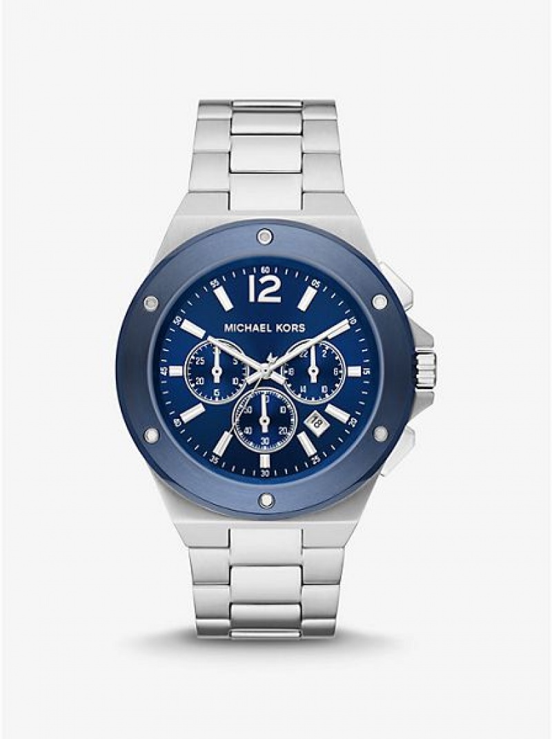 Montre Michael Kors Oversized Lennox Homme Argent | 794560-LKZ