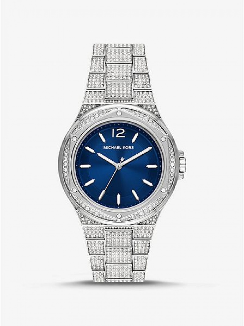 Montre Michael Kors Oversized Lennox Pave Femme Argent | 324759-EWF