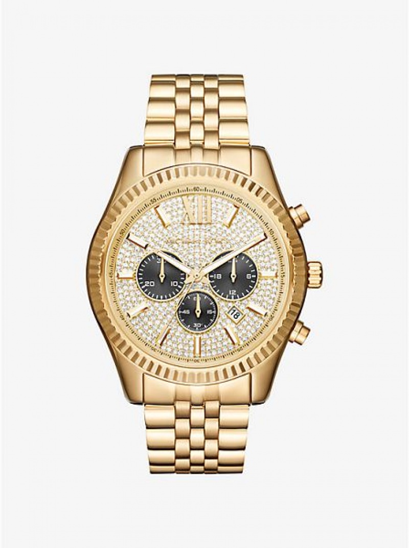 Montre Michael Kors Oversized Lexington Homme Doré | 836970-FDP