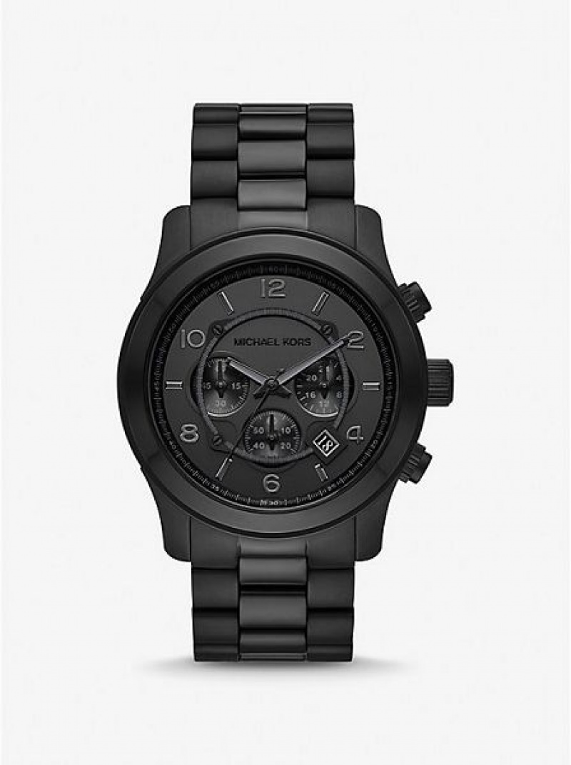 Montre Michael Kors Oversized Runway Homme Noir | 862435-SRY