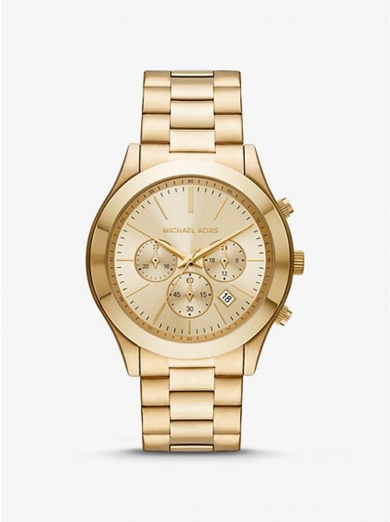 Montre Michael Kors Oversized Slim Runway Homme Doré | 265971-RVW