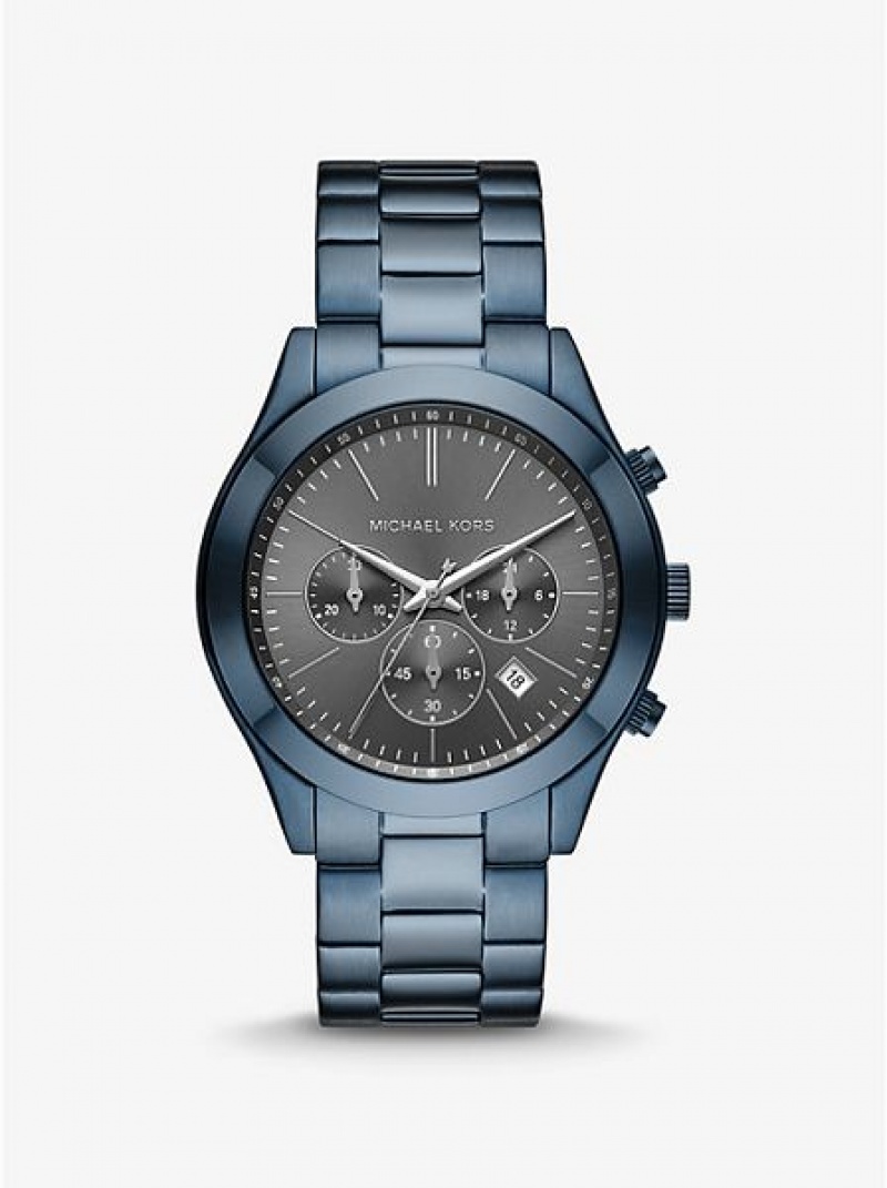 Montre Michael Kors Oversized Slim Runway Blue-tone Homme Bleu Marine | 247916-VIQ