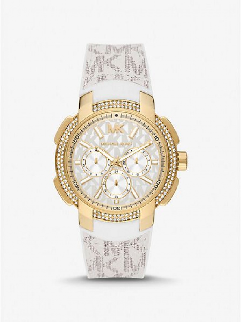 Montre Michael Kors Oversized Sydney Pave And Logo Femme Doré | 271058-EYA