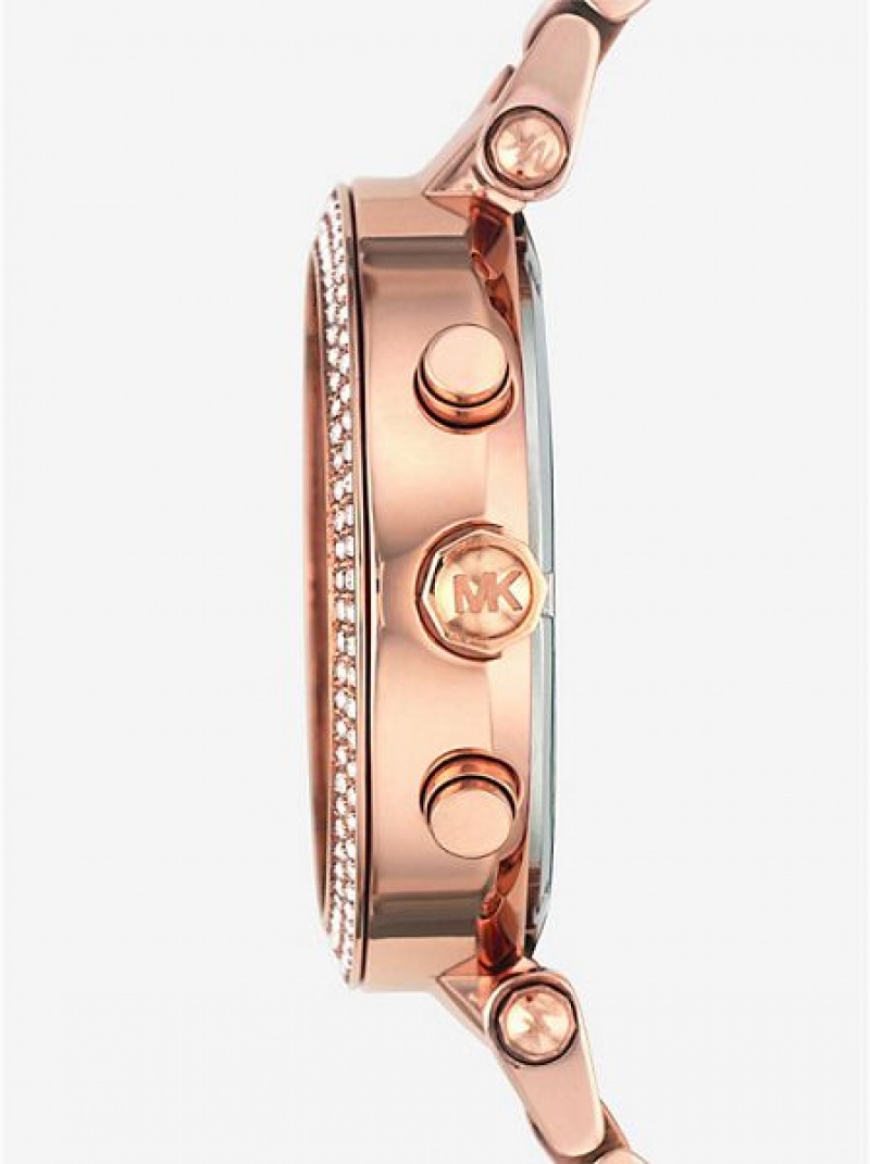 Montre Michael Kors Parker Femme Rose Doré | 058167-MDA