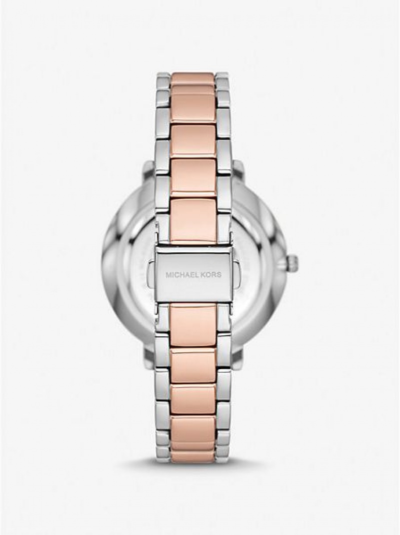 Montre Michael Kors Pyper Embossed Logo Femme Argent Rose | 194357-GTA