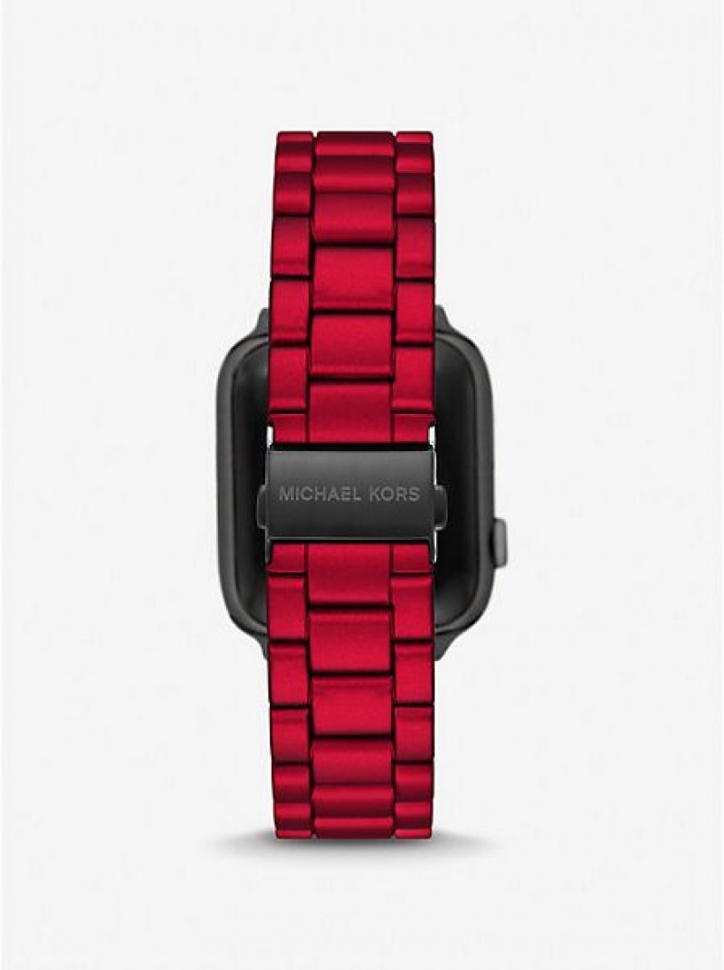 Montre Michael Kors Red-coated Stainless Steel Brides For Apple Femme Rouge | 137246-RUC