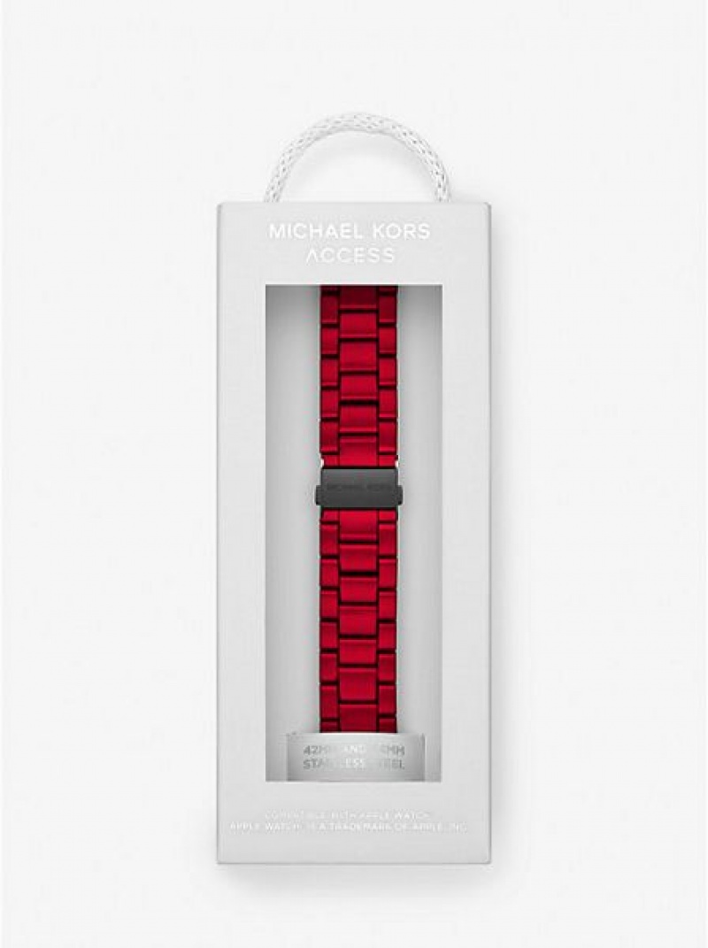 Montre Michael Kors Red-coated Stainless Steel Brides For Apple Femme Rouge | 137246-RUC