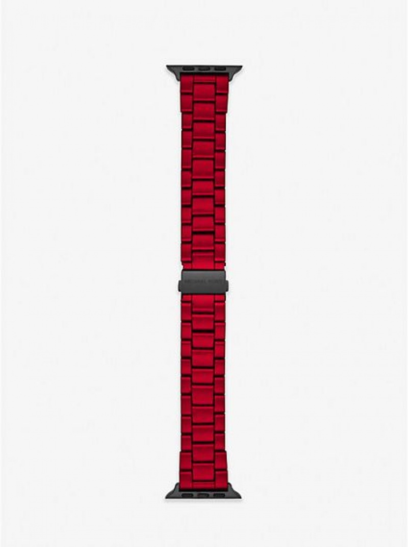 Montre Michael Kors Red-coated Stainless Steel Brides For Apple Femme Rouge | 137246-RUC