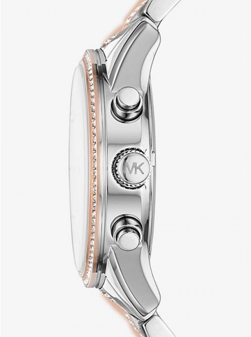 Montre Michael Kors Ritz Pave Femme Argent Rose | 415632-TQS