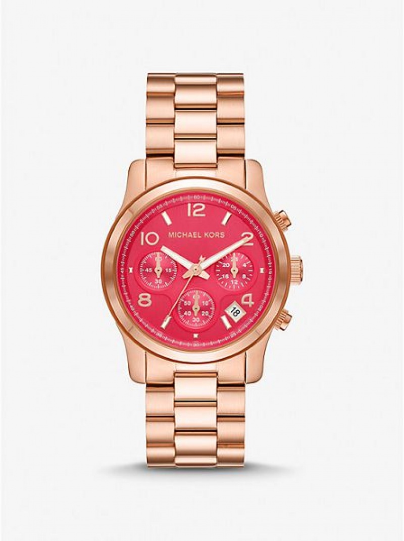 Montre Michael Kors Runway Femme Rose Doré | 723089-FCO