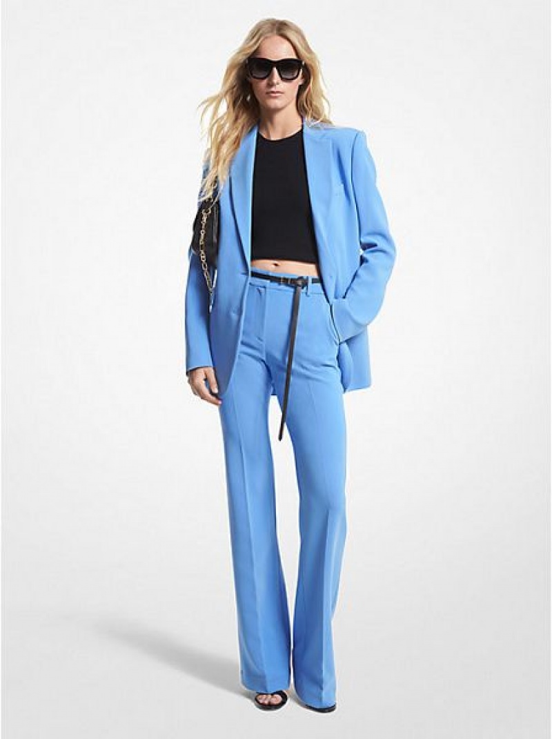 Pantalon Michael Kors Crepe Bootcut Femme Bleu | 273946-BAO