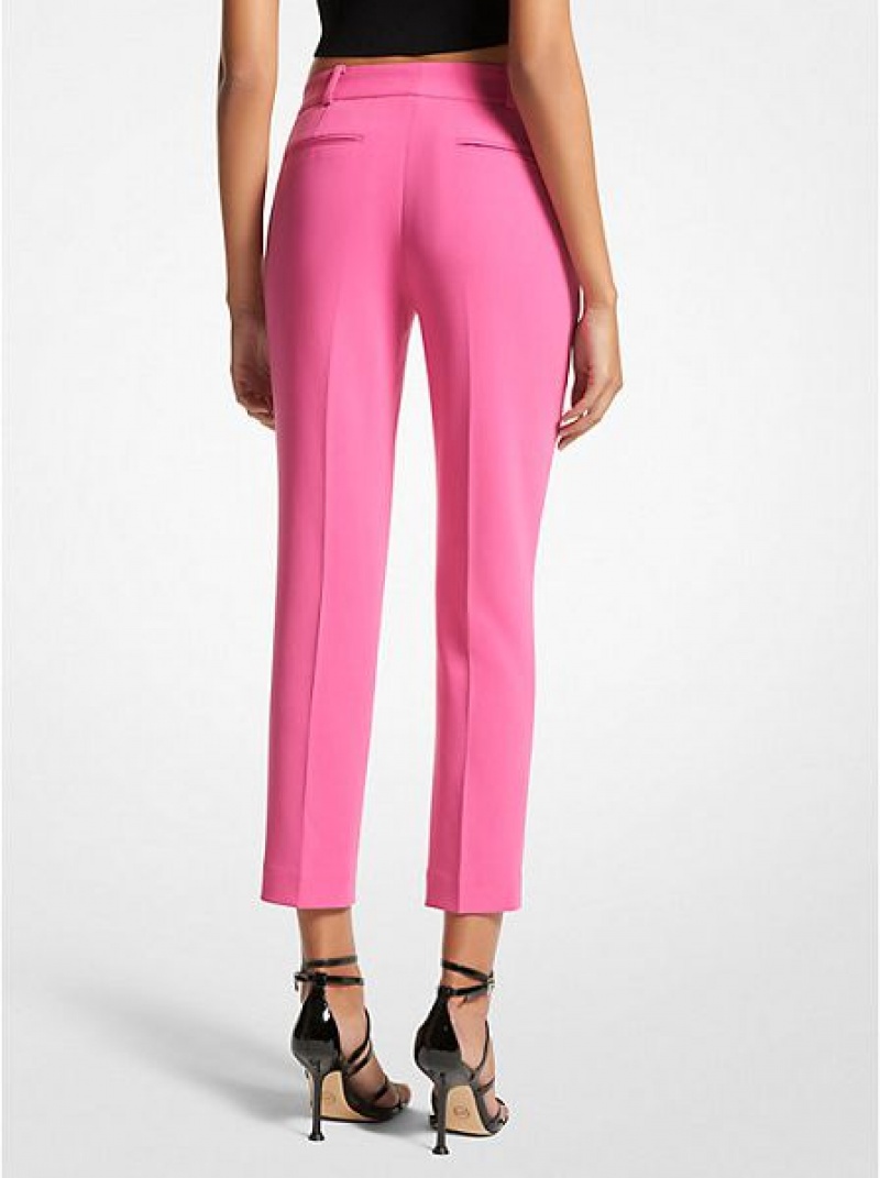 Pantalon Michael Kors Crepe Femme Rose | 369150-KSA