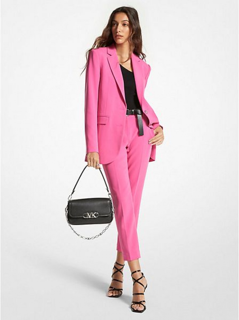 Pantalon Michael Kors Crepe Femme Rose | 369150-KSA