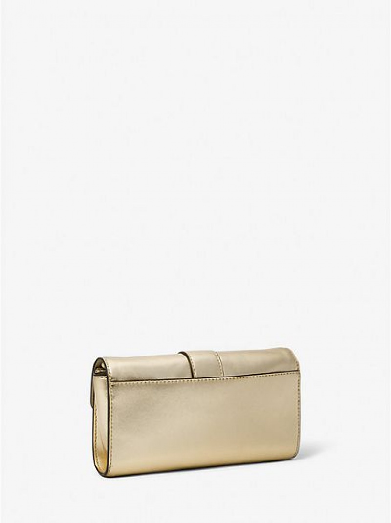 Pochettes Michael Kors Penelope Medium Metallic Faux Cuir Femme Doré | 457310-ITP