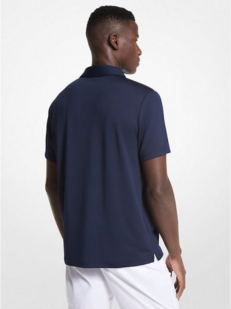 Polos Michael Kors Golf Logo Stretch Jersey Homme Bleu Marine | 501463-NAT