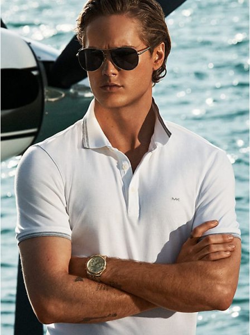 Polos Michael Kors Greenwich Coton Homme Blanche | 352796-XTL