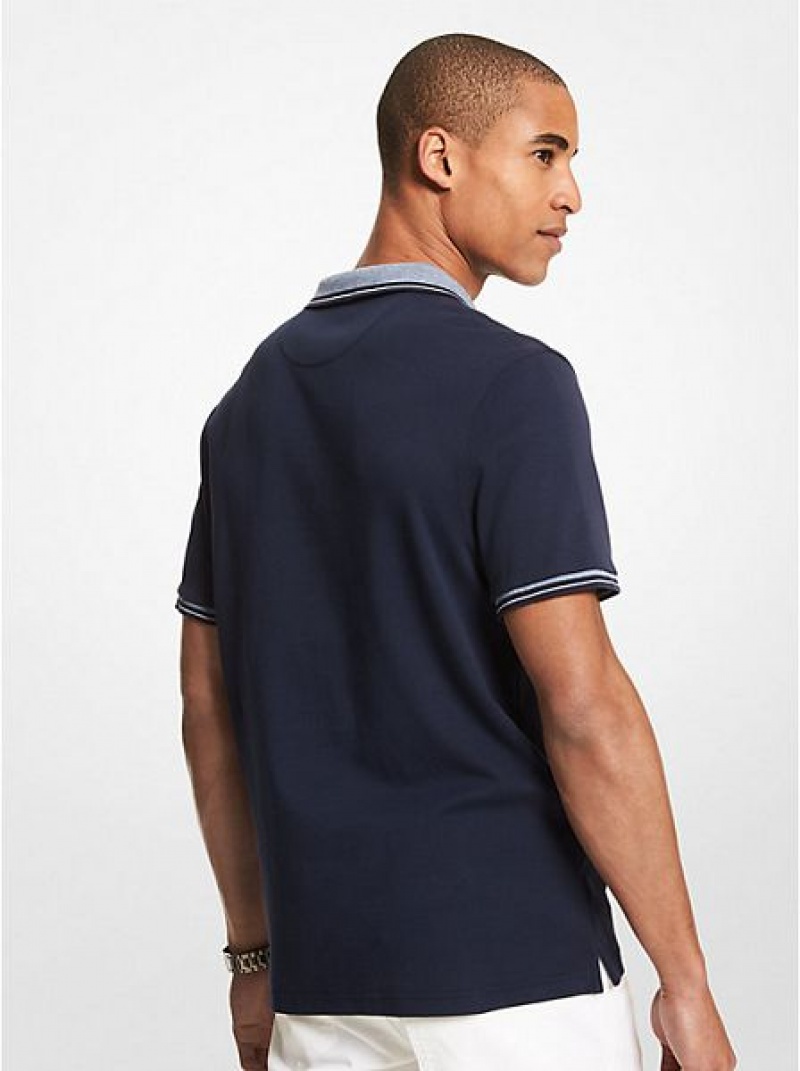 Polos Michael Kors Greenwich Coton Homme Bleu Marine | 431056-LYD