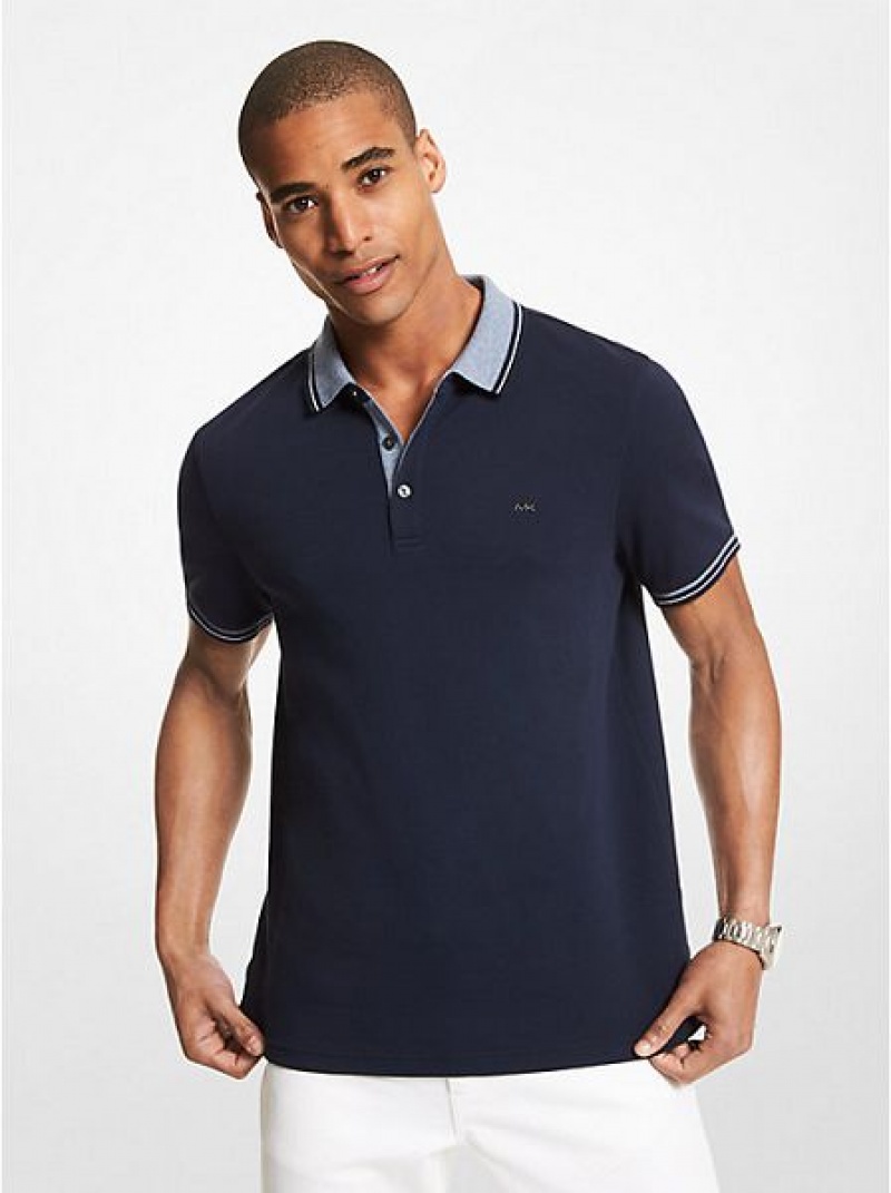 Polos Michael Kors Greenwich Coton Homme Bleu Marine | 431056-LYD