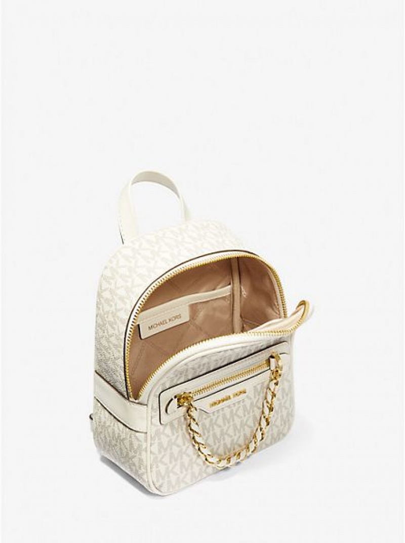 Sac a Dos Michael Kors Elliot Extra-small Logo Femme Blanche | 457012-SBK