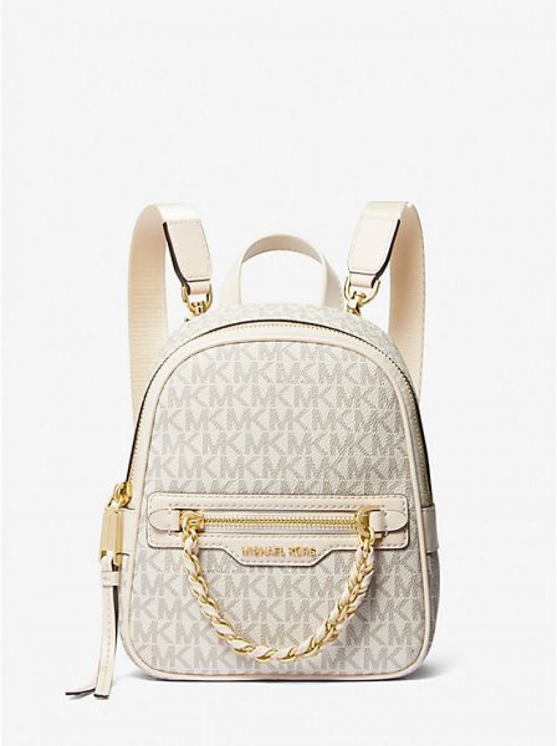 Sac a Dos Michael Kors Elliot Extra-small Logo Femme Blanche | 457012-SBK