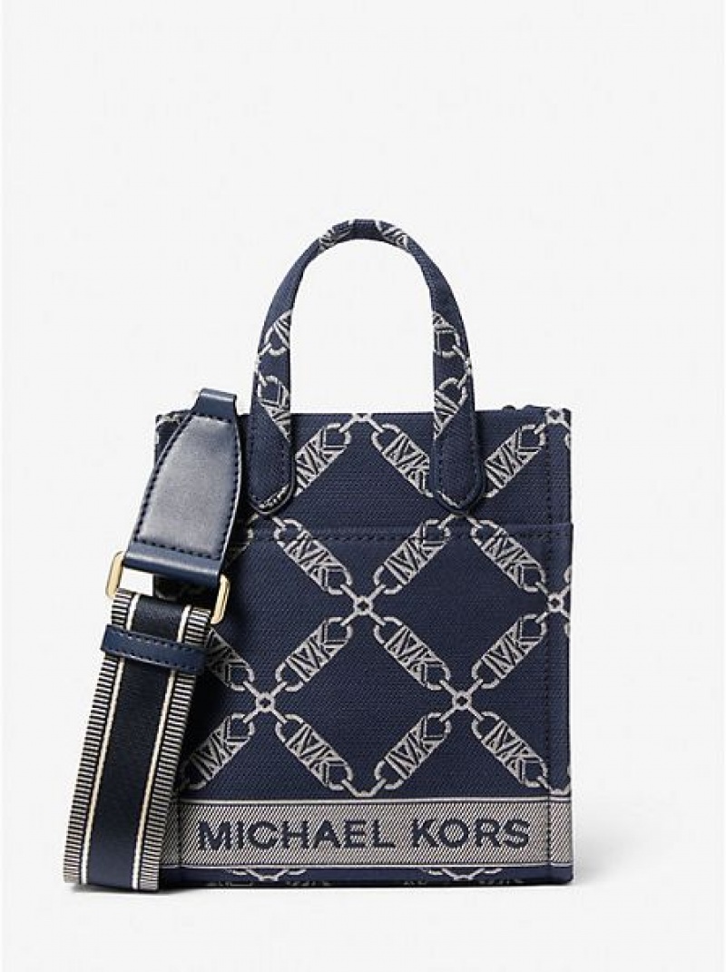 Sacs Crossbody Michael Kors Gigi Extra-small Empire Logo Jacquard Femme Bleu Marine Multicolore | 196287-MEW