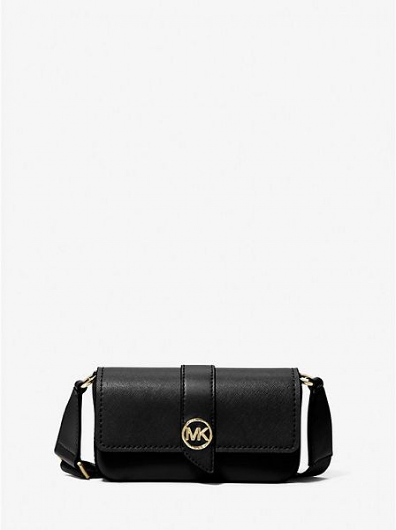 Sacs Crossbody Michael Kors Greenwich Extra-small Saffiano Cuir Brides Femme Noir | 325901-VLJ