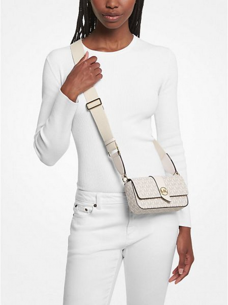 Sacs Crossbody Michael Kors Greenwich Extra-small Logo Brides Femme Blanche | 540623-RGU