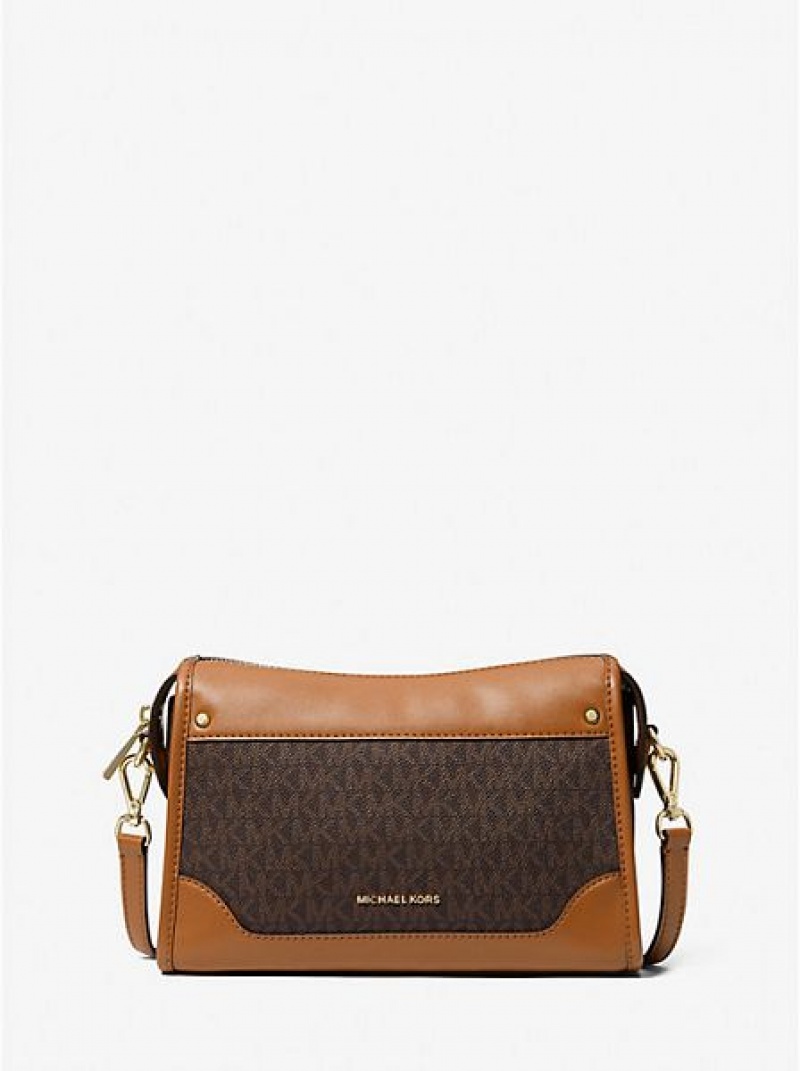 Sacs Crossbody Michael Kors Harrison Large Logo Femme Marron | 540217-VZX