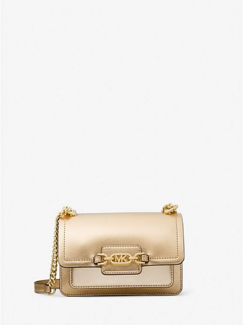 Sacs Crossbody Michael Kors Heather Extra-small Metallic Cuir Femme Doré | 018764-CPR