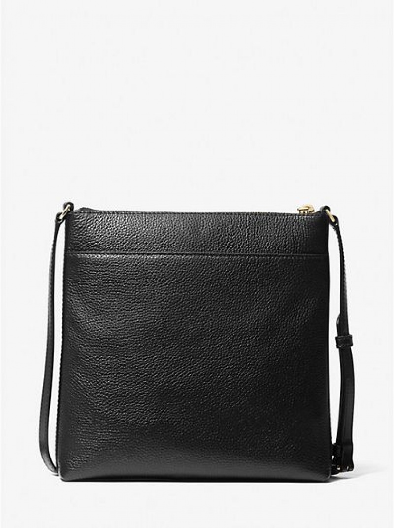 Sacs Crossbody Michael Kors Jet Set Large Pebbled Cuir Femme Noir | 205183-JPW